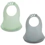 Thermobaby Set de 2 Baberos Bibou Verde Celadon - Charm Gris AAAMI10104