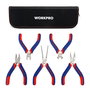 Workpro Juego de Alicates Miniatura 5 Piezas Acero Carbono Forjado Mango Bimaterial