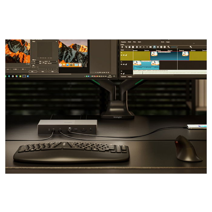 Kensington SD5000T5 EQ Docking Station Triple - Replicador de Puertos Thunderbolt 5 con 140W PD, 3 Pantallas 8K, Conexión Gigabit Ethernet y Lector de Tarjetas, para Windows/macOS