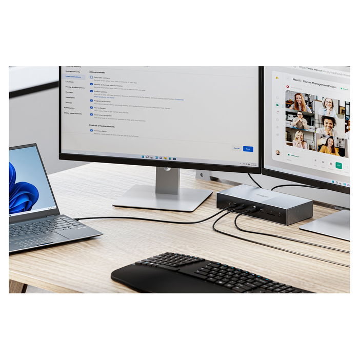 Kensington SD5000T5 EQ Docking Station Triple - Replicador de Puertos Thunderbolt 5 con 140W PD, 3 Pantallas 8K, Conexión Gigabit Ethernet y Lector de Tarjetas, para Windows/macOS