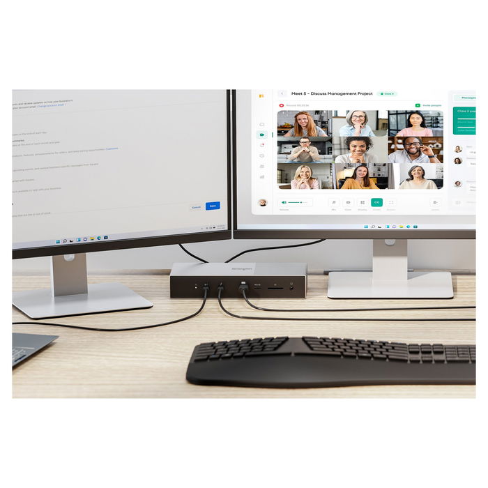 Kensington SD5000T5 EQ Docking Station Triple - Replicador de Puertos Thunderbolt 5 con 140W PD, 3 Pantallas 8K, Conexión Gigabit Ethernet y Lector de Tarjetas, para Windows/macOS