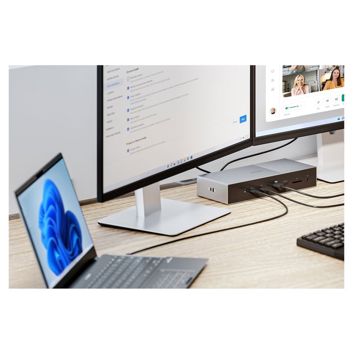 Kensington SD5000T5 EQ Docking Station Triple - Replicador de Puertos Thunderbolt 5 con 140W PD, 3 Pantallas 8K, Conexión Gigabit Ethernet y Lector de Tarjetas, para Windows/macOS
