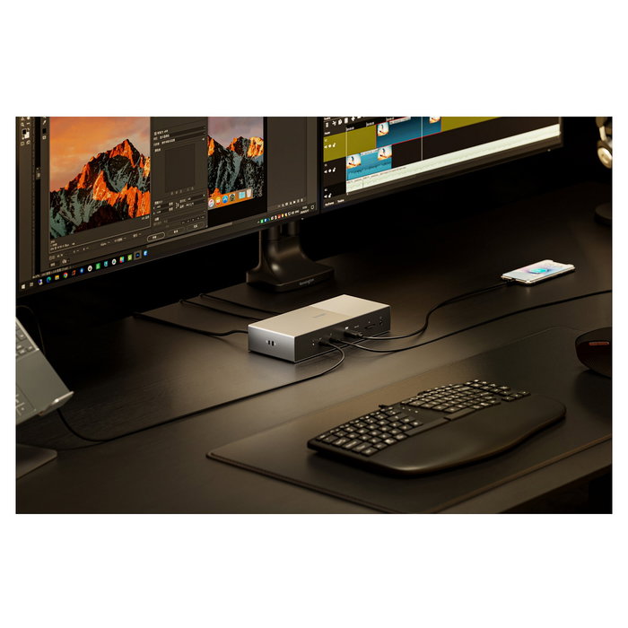 Kensington SD5000T5 EQ Docking Station Triple - Replicador de Puertos Thunderbolt 5 con 140W PD, 3 Pantallas 8K, Conexión Gigabit Ethernet y Lector de Tarjetas, para Windows/macOS
