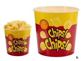 Leknes Cubo Chips 5L Estampado chips Plástico 21.5x20x21.5 cm (Set de 36)