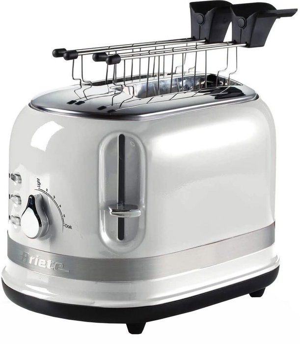 Ariete 149/01 Tostador Moderna de 2 Ranuras Blanco con Pinzas