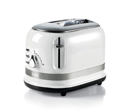 Ariete 149/01 Tostador Moderna 2 Ranuras Blanco con Pinzas, 6 Niveles de Dorado, Descongelado, Recalentado y Cancelación