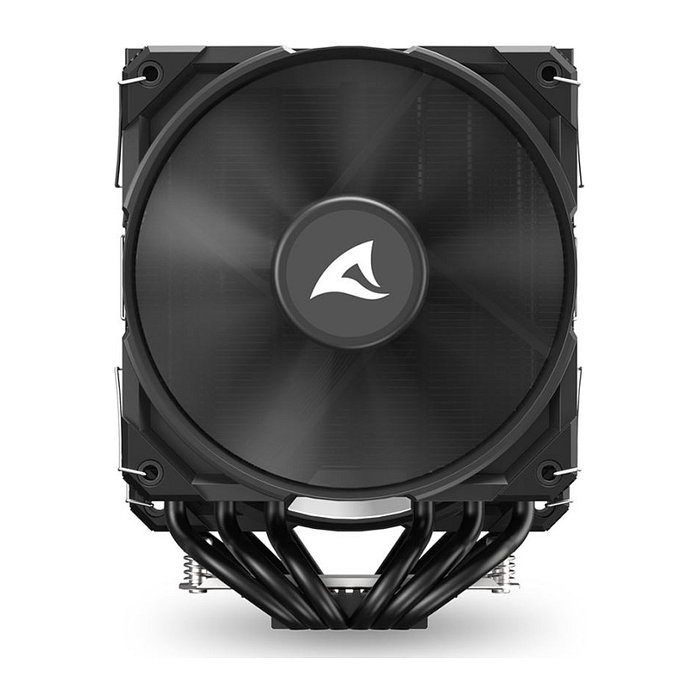Sharkoon A60 Refrigerador de aire para CPU, Doble Torre, 6 Tubos de Calor, 2x12 cm PWM, 260W TDP, LGA1851, Negro