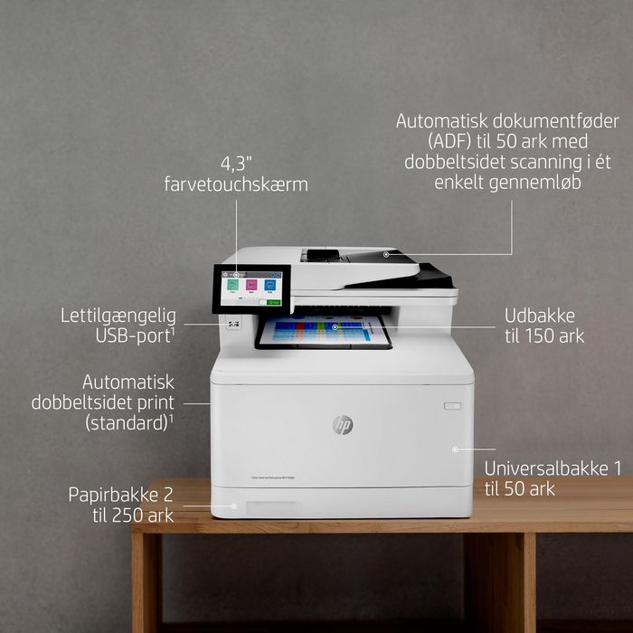 HP Laser 100 x 150 mm, 600 x 600dpi, 27ppm, A4, 800MHz, 2000MB, USB, TFT Impresora Multifuncional Color Enterprise