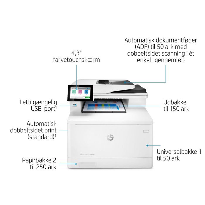 HP Laser 100 x 150 mm, 600 x 600dpi, 27ppm, A4, 800MHz, 2000MB, USB, TFT Impresora Multifuncional Color Enterprise