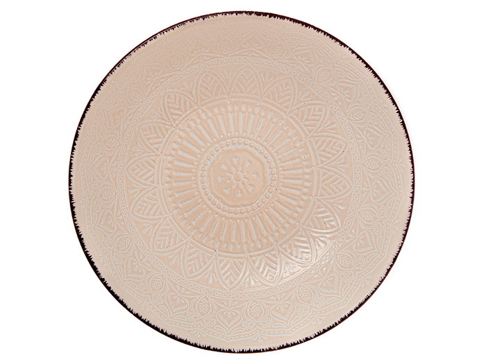 Vessia Plato Relieve Hondo Beige 20 cm Gres Apto Lavavajillas Microondas (Set de 24)