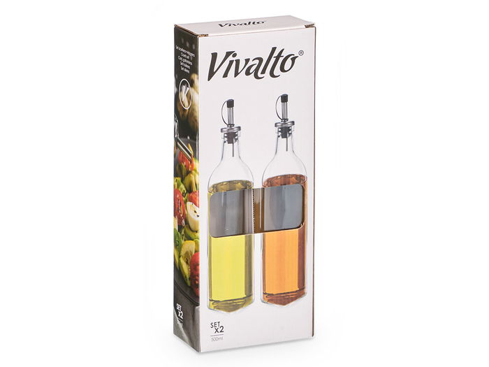 Vivalto Set Aceitera Vinagrera Cristal 500 ml Vidrio Transparente 12x31x6 cm (Set de 12) Vivalto Set Aceitera Vinagrera Cristal 500 ml Vidrio Transparente 12x31x6 cm (Set de 12)