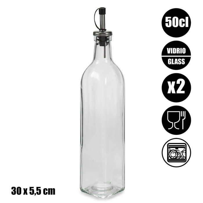 Vivalto Set Aceitera Vinagrera Cristal 500ml Vivalto Set Aceitera Vinagrera Cristal 500ml