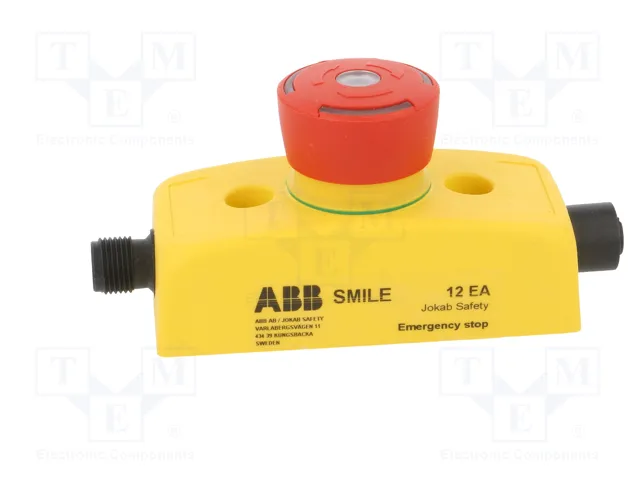ABB SMILE Casete de control con 1 botón de cabeza de seta rojo