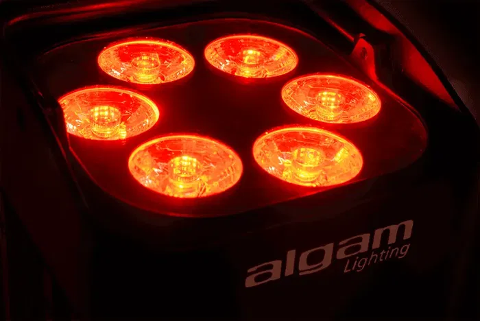 ALGAMLIGHT Foco LED 6x12W RGBWAUV Batería DMX Inalámbrico IR 72W