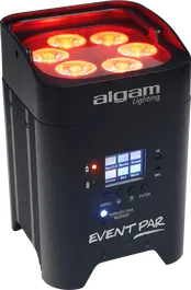 ALGAMLIGHT Foco LED 6x12W RGBWAUV Batería DMX Inalámbrico IR 72W