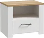 BOHOL Mesita de noche con 1 cajón y 1 estante, Roble/Blanco, 61.6 x 42 x 52 cm