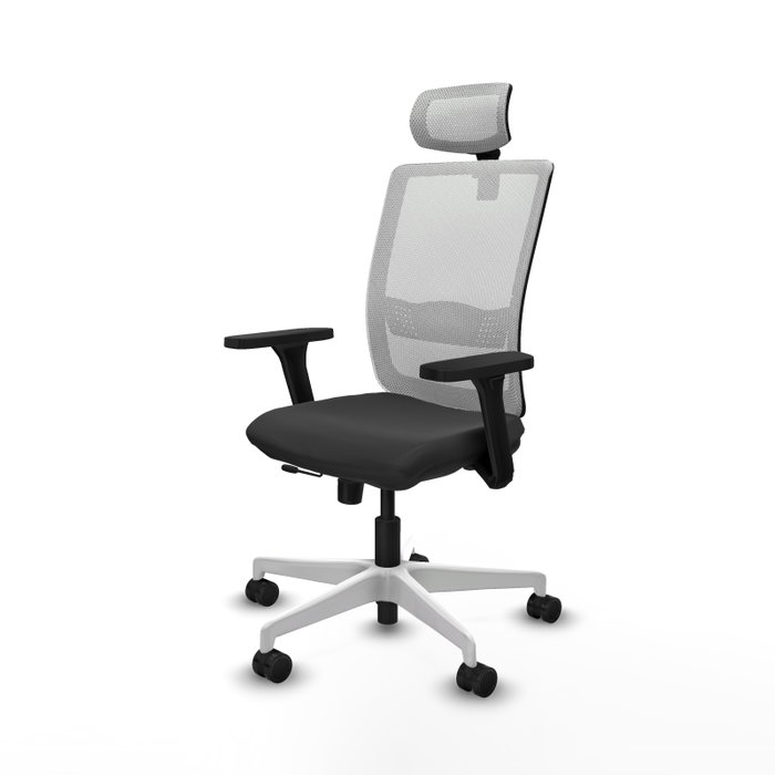 PIQUERAS Y CRESPO Silla de oficina Haches con mecanismo Sincro/Traslack, Gris oscuro y Blanco PIQUERAS Y CRESPO Silla de oficina Haches con mecanismo Sincro/Traslack, Gris oscuro y Blanco