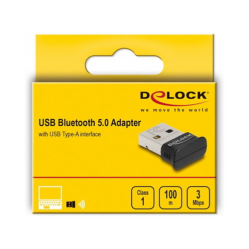 DeLOCK Adaptador Bluetooth 5.0 Clase 1 Micro Diseño Negro DeLOCK Adaptador Bluetooth 5.0 Clase 1 Micro Diseño Negro