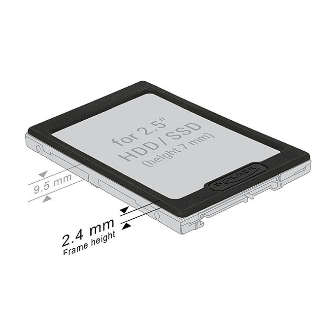 DeLOCK 18216 Marco de extensión para HDD/SSD 2.5 pulg. DeLOCK 18216 Marco de extensión para HDD/SSD 2.5 pulg.