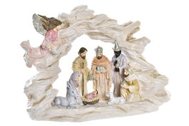 DKD Home Decor Nacimiento de Resina Beige y Multicolor