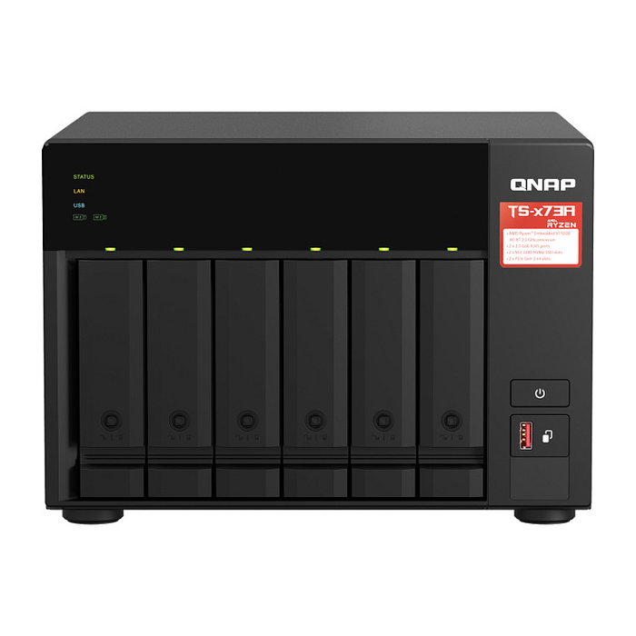 QNAP TS-673A-SW5T NAS Ryzen Embedded V1500B 8GB DDR4 6 Bays