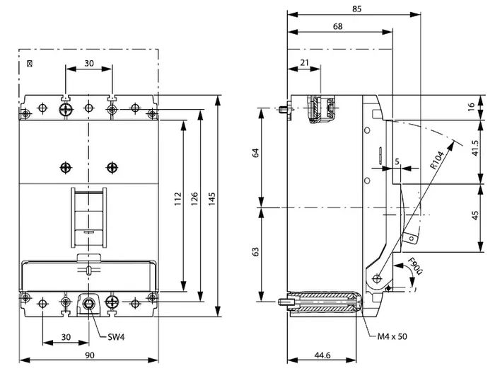 EATON ELECTRIC NZM1-A100 Interruptor de Potencia 3 Polos 100A