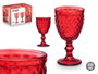 VIVALTO Copa Diamante Roja 220 ml (Set de 24)