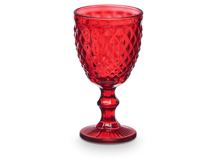 VIVALTO Copa Diamante Roja 220 ml (Set de 24)
