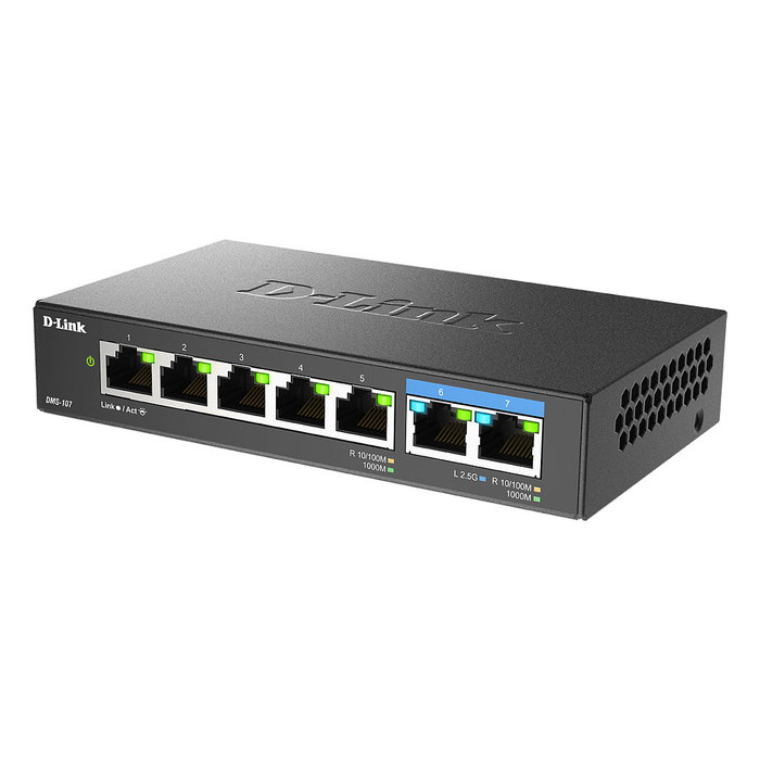 D-Link DMS-107 Switch No Administrado Multi-Gigabit de 7 Puertos Ethernet RJ45 10/100/1000/2500 Mbps