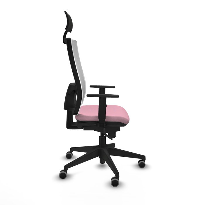 PIQUERAS Y CRESPO Silla de oficina Horna, Mecanismo Sincro, Rosa y Blanco