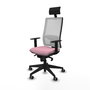 PIQUERAS Y CRESPO Silla de oficina Horna, Mecanismo Sincro, Rosa y Blanco