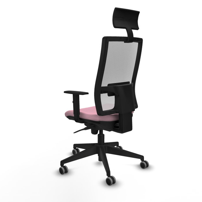 PIQUERAS Y CRESPO Silla de oficina Horna, Mecanismo Sincro, Rosa y Blanco