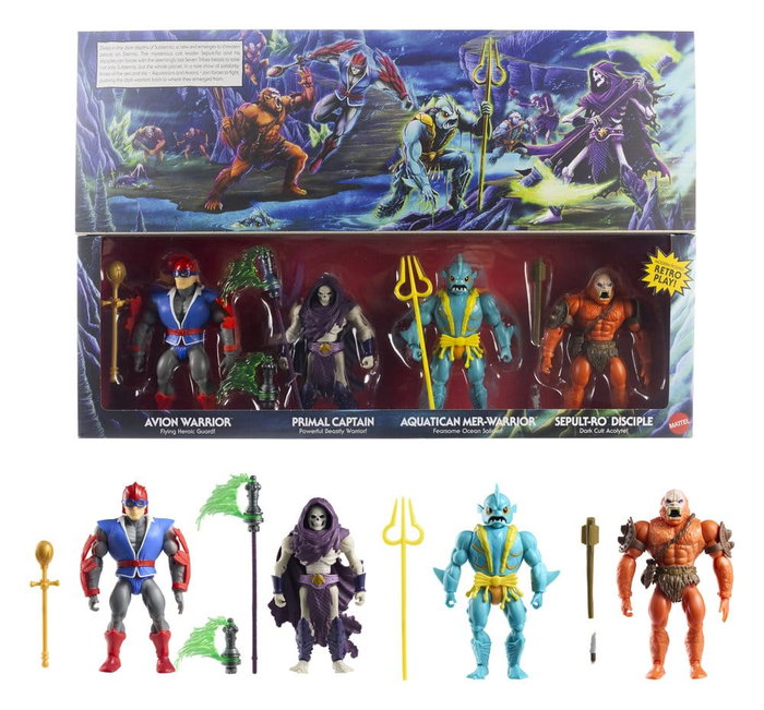Mattel Masters of the Universe Origins Pack de 4 Figuras Battle for Subternia 14 cm