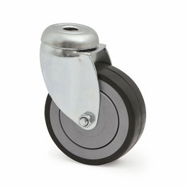 TENTE Rueda Giratoria 2470 Aro Goma Ø75 TP Zincado Polipropileno, Antihuella y Antihilo