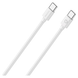 RealPower Cable USB-C a USB-C de 2 metros Blanco, 3A, 480 Mbps, USB 2.0, Conector Macho Derecho - Ref. 404307