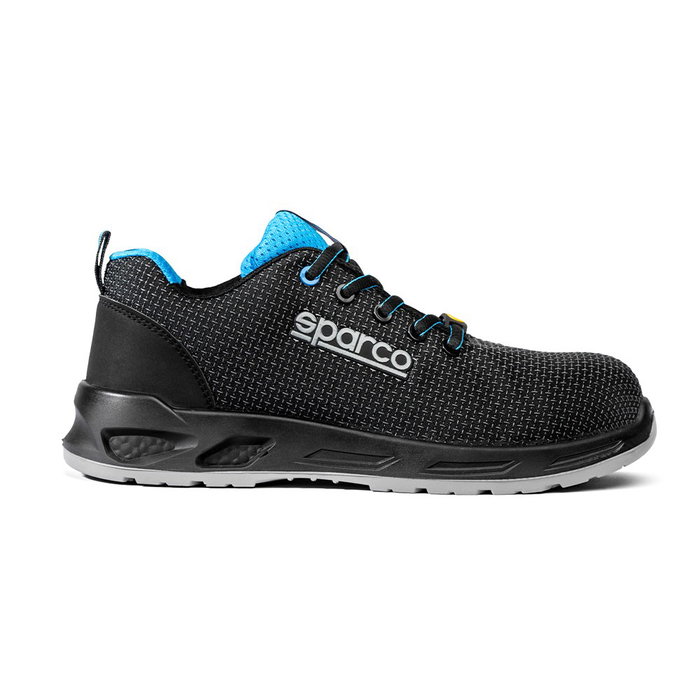 Sparco Horizon Tek Fresno - Calzado de seguridad deportivo ESD S3 SRC, puntera fibra de vidrio, resistencia 200J, negro/azul - Talla 40