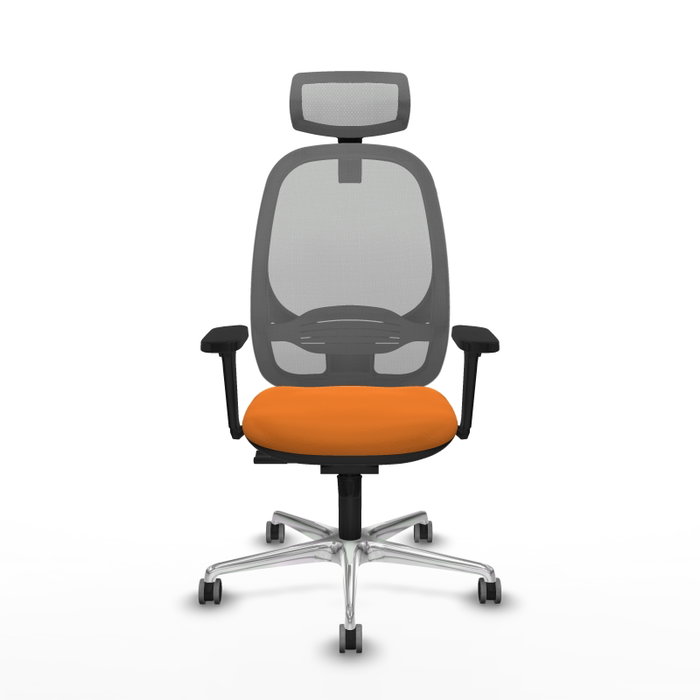 PIQUERAS Y CRESPO Silla de oficina Cilanco Naranja y Gris con Mecanismo Sincro PIQUERAS Y CRESPO Silla de oficina Cilanco Naranja y Gris con Mecanismo Sincro