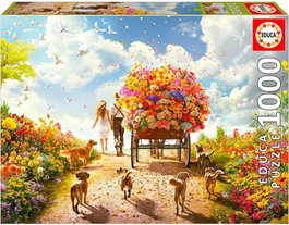 Educa Borras Puzzle 1000 Piezas Carro de Flores