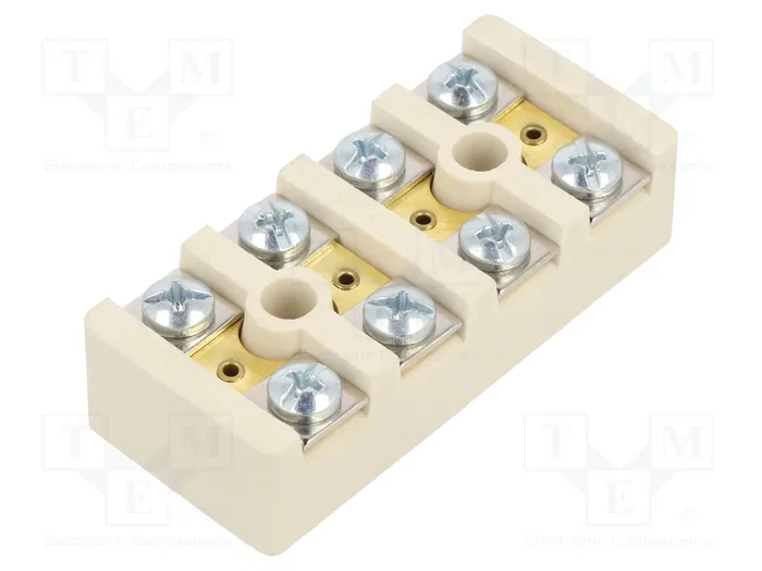 SEZ DK Bloque de bornas de alimentación cerámico 4mm2 con 8 bornas SEZ DK Bloque de bornas de alimentación cerámico 4mm2 con 8 bornas