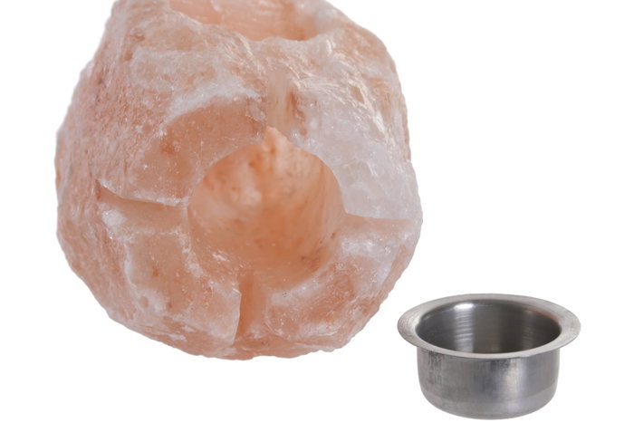 DKD Home Decor Quemador de Sal del Himalaya con Soporte Metálico DKD Home Decor Quemador de Sal del Himalaya con Soporte Metálico
