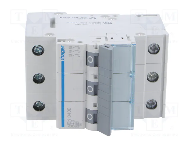 HAGER Interruptor magnetotérmico MBN340E 3 polos 40A 6kA