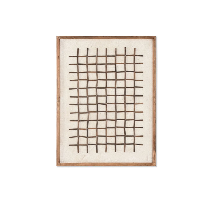 DKD Home Decor Cuadro de Madera Reciclada y Pino 62x82 cm Beige