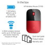 HP Ratón Inalámbrico Z3700 Ambidiestro Rojo y Negro 1200 DPI