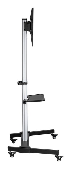 Ewent Soporte de Suelo con Ruedas para TV EW1583, VESA hasta 600x400, 37" a 86", Rotación 90°, Inclinación Ajustable, Carga 50 kg