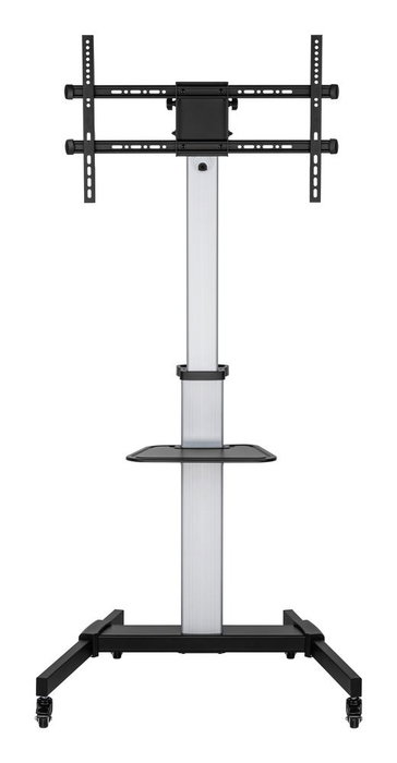 Ewent Soporte de Suelo con Ruedas para TV EW1583, VESA hasta 600x400, 37" a 86", Rotación 90°, Inclinación Ajustable, Carga 50 kg