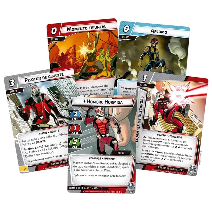 Asmodee Juego de Cartas Marvel Champions: Ant-Man - Pack de Héroe con 60 Cartas, Incluye Archienemigo Chaqueta Amarilla, Multijugador (1-4), Español, PEGI 14