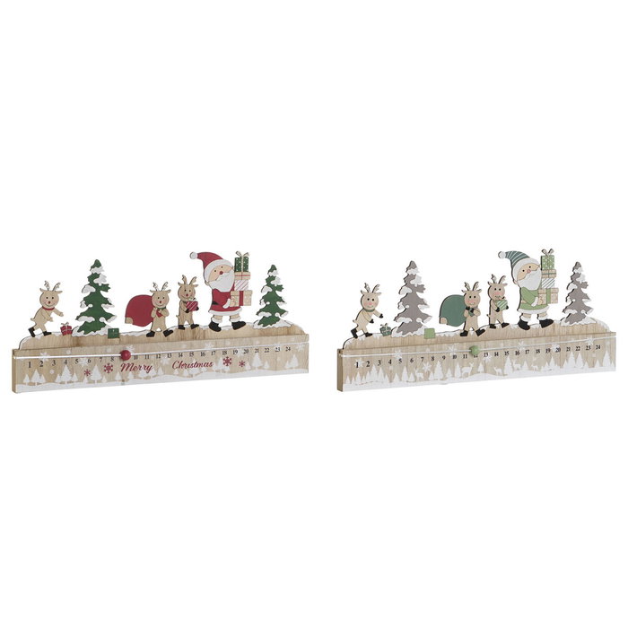 DKD Home Decor Calendario de Adviento MDF 45x2x19 Multicolor Surtido de 2