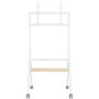 Aisens FT86FE-331 Soporte de Suelo con Ruedas y Bandeja Blanco y Madera