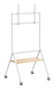 Aisens FT86FE-331 Soporte de Suelo con Ruedas y Bandeja Blanco y Madera