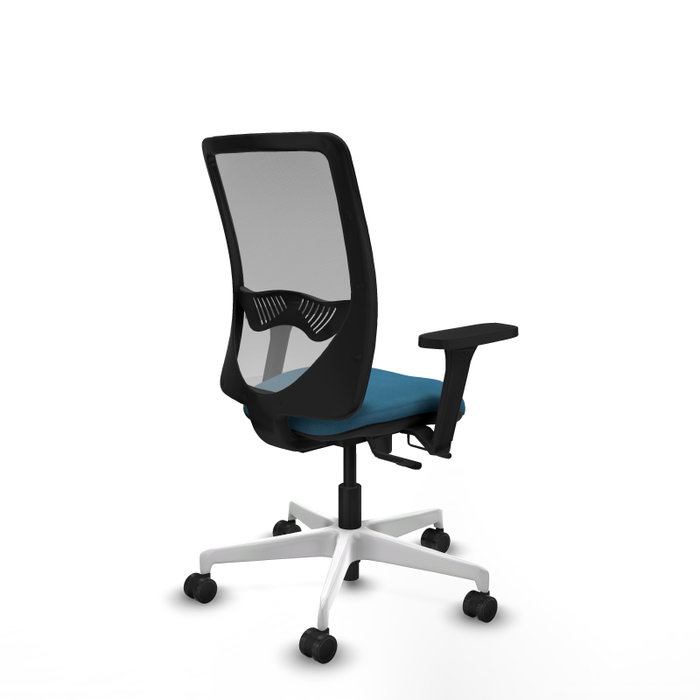 PIQUERAS Y CRESPO Silla de oficina Zulema con mecanismo Sincro/Traslack, Verde petróleo y Gris